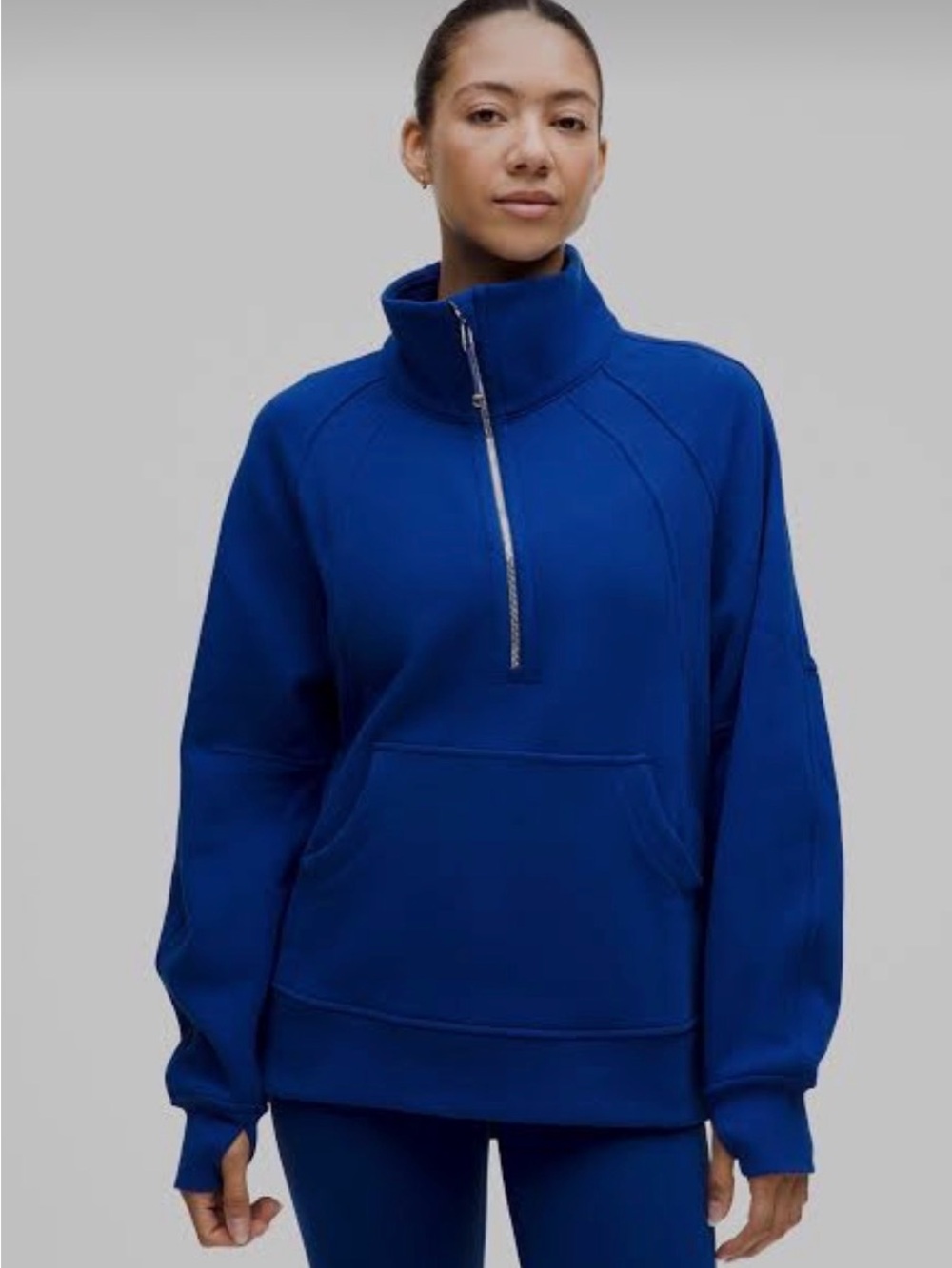 lululemon athletica Women's Cobalt Blue Half-Zip Funnel Pullover